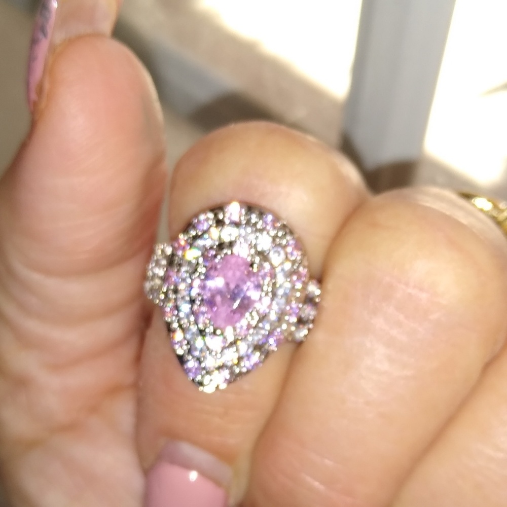 COPY - NWT PINK & WHITE SAPHIRE RING - Picture 6 of 8